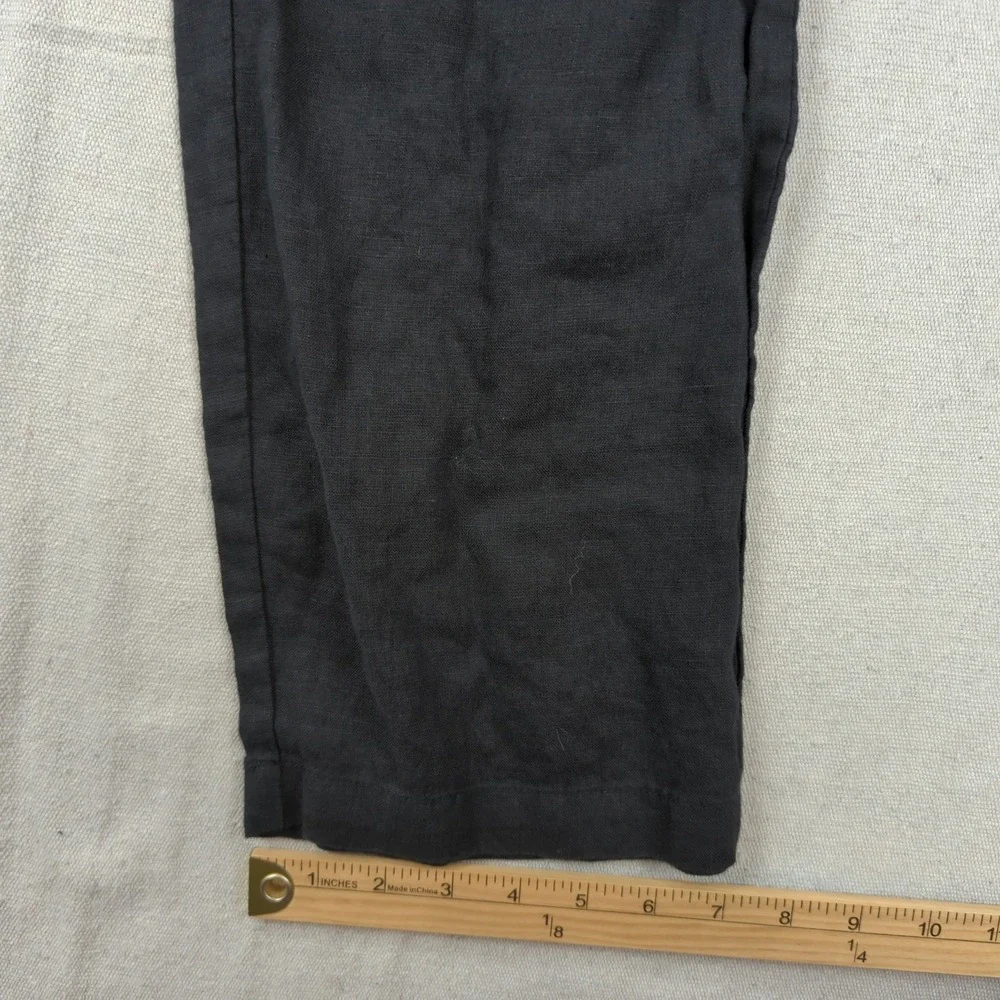 Quince Pants Womens Medium Black European Linen Casual Office